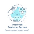 Improved customer service soft blue concept icon Royalty Free Stock Photo