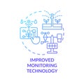 Improved monitoring technology blue gradient concept icon