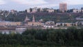 Improved Nizhne-Volzhskaya embankment and the repaired Fedorovsky embankment - view from the Strelka from the new Okskaya embankme