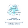 Improved surveillance system turquoise concept icon