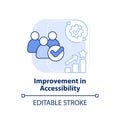 Improvement in accessibility light blue concept icon Royalty Free Stock Photo