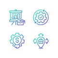 Improvement business process gradient linear vector icons set