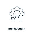 Improvement icon outline style. Thin line creative Improvement icon for logo, graphic design and more