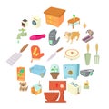 Improvement icons set, cartoon style Royalty Free Stock Photo