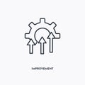 Improvement outline icon. Simple linear element illustration. Isolated line Improvement icon on white background. Thin stroke sign