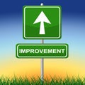 Improvement Sign Indicates Message Arrow And Advance