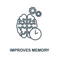 Improves Memory line icon. Simple element from yoga collection. Creative Improves Memory outline icon for web design