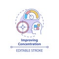 Improving concentration concept icon