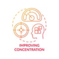 Improving concentration concept icon