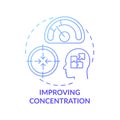 Improving concentration concept icon