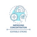 Improving concentration concept icon