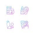 Improving disease symptoms gradient linear vector icons set Royalty Free Stock Photo
