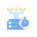 Improving productivity with time management vector flat color icon