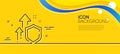 Improving safety line icon. Increased privacy sign. Minimal line yellow banner. Vector