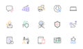 Improving safety, Message and Journey line icons for website, printing. For design. Vector