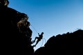 Improvise simple climbing & success Royalty Free Stock Photo