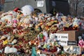 MOSCOW, RUSSIA, April 6, 2018, An improvised memorial to those killed in the fire in Kemerovo