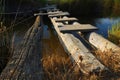 Improvised wooden bridge