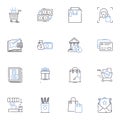 Impulse buyer line icons collection. Compulsive, Spontaneous, Oblivious, Tempted, Reckless, Impulsive, Hasty vector and