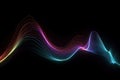 impulse multicolored thin waves on a black background