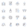 Impulse line icons collection. Spontaneous, Urgency, Instinct, React, Precipitate, Inclination, Compulsion vector and