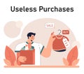 Impulsive buying. Shopaholic money problems. Consumer doing useless Royalty Free Stock Photo