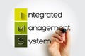 IMS Integrated Management System - combines all of an organisation`s systems, processes and Standards into one smart system, acron Royalty Free Stock Photo