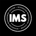 IMS Integrated Management System - combines all of an organization\'s systems, processes and Standards into one smart system, Royalty Free Stock Photo