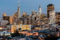 San Francisco Skyline Lit in Holiday Season Royalty Free Stock Photo