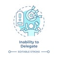 Inability to delegate soft blue concept icon Royalty Free Stock Photo