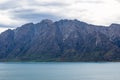 Inaccessible cliffs on Hawea lake. New Zealand Royalty Free Stock Photo