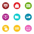 Inaccuracy icons set, flat style Royalty Free Stock Photo