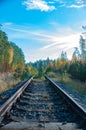 Inactive autumn railway