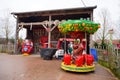 Inactive carousel and other play equipment in Karl's amusement park in Koserow, Germany