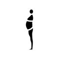 inactivity large stomach body type glyph icon vector illustration