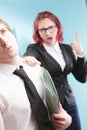 Inadequate anger management from female boss, unprofessional