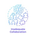 Inadequate collaboration blue gradient concept icon Royalty Free Stock Photo