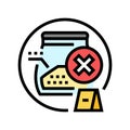 inadmissible evidence crime color icon vector illustration Royalty Free Stock Photo