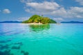 Inaladelan Island also known as German Island in Port Barton Bay with paradise white sand beaches - Tropical travel destination