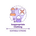 Inappropriate clothing concept icon