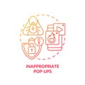 Inappropriate pop-ups red gradient concept icon Royalty Free Stock Photo