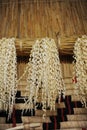 Inau or inaw a wooden ritual wood-shaving stick used by Ainu people for prayers to kamuy gods in Hokkaido, Japan and Sakhalin Royalty Free Stock Photo