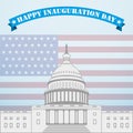 Inauguration Day. Capitol on the background of the American flag Royalty Free Stock Photo