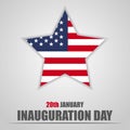 Inauguration Day with USA star flag on a gray background