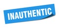 inauthentic sticker. inauthentic square sign. inauthentic Royalty Free Stock Photo