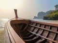 Inboard view of Thaiboot at Railay Beach Royalty Free Stock Photo