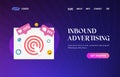 Inbound advertising UI UX vector web template for website header, banner, slider, landing page Royalty Free Stock Photo