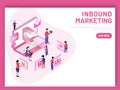 Inbound Marketing based isometric design of magnet in laptop, di