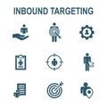 Inbound Marketing Icons with targeting imagery to show buyers & customers