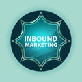 Inbound Marketing magical glassy sunburst blue button sky blue background Royalty Free Stock Photo